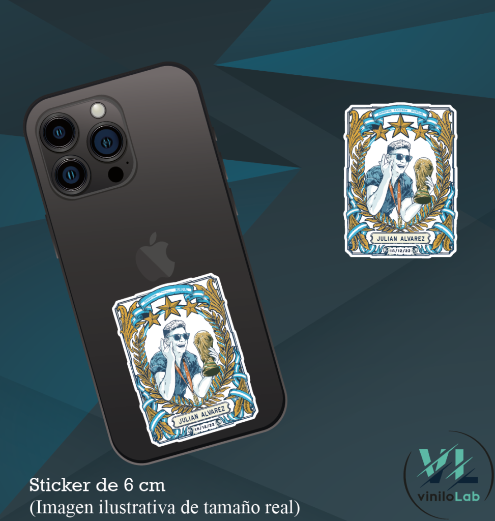 Sticker Carta Julian Alvarez Campeon - Vinilo